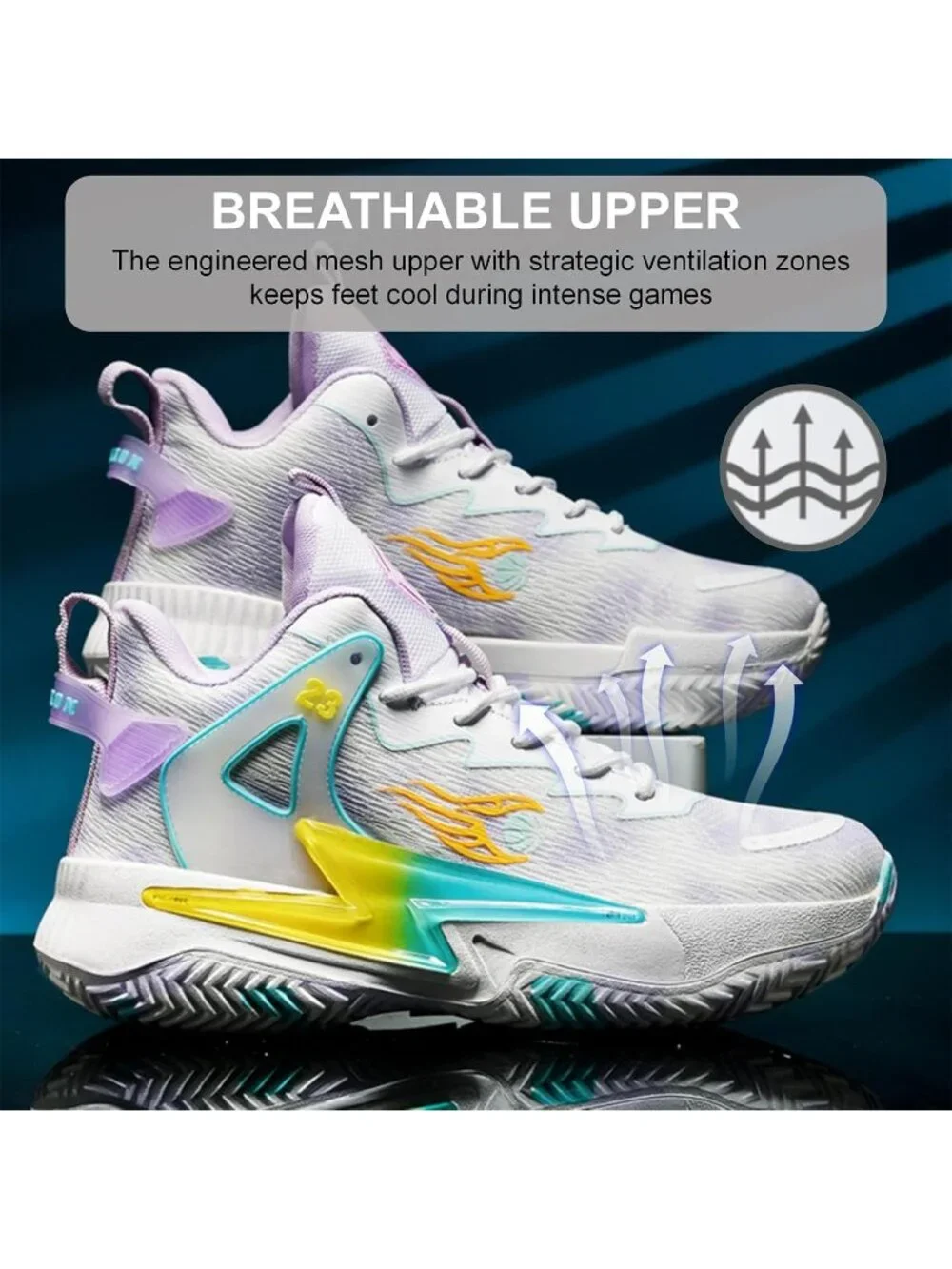 Women's Purple Breathable Non Slip Running Sneakers Comfortable Basketball Shoes